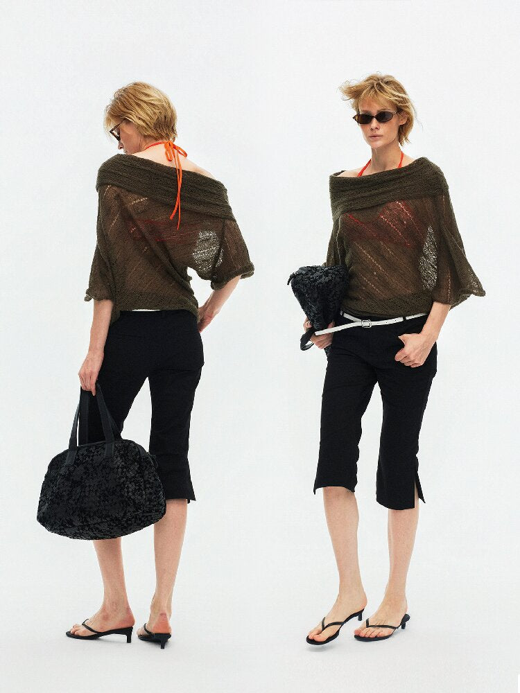 One Shoulder Cut Out Cable Knit【s0000015930】