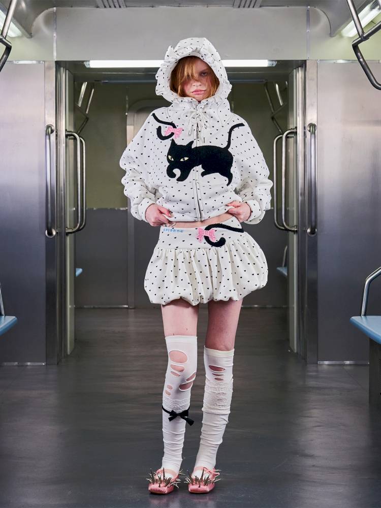 Cat Tail Embroidered Pumpkin Skirt【s0000014423】