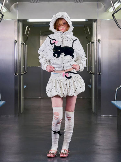 Cat Tail Embroidered Pumpkin Skirt【s0000014423】