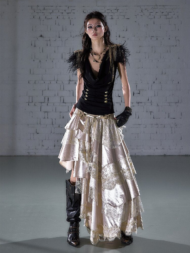 Parched Ostrich Feather Vest【s0000016200】