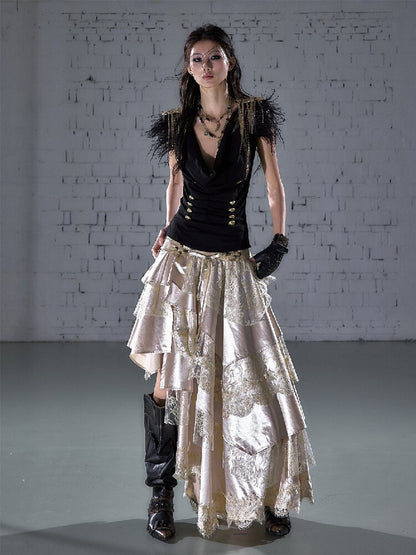 Parched Ostrich Feather Vest【s0000016200】