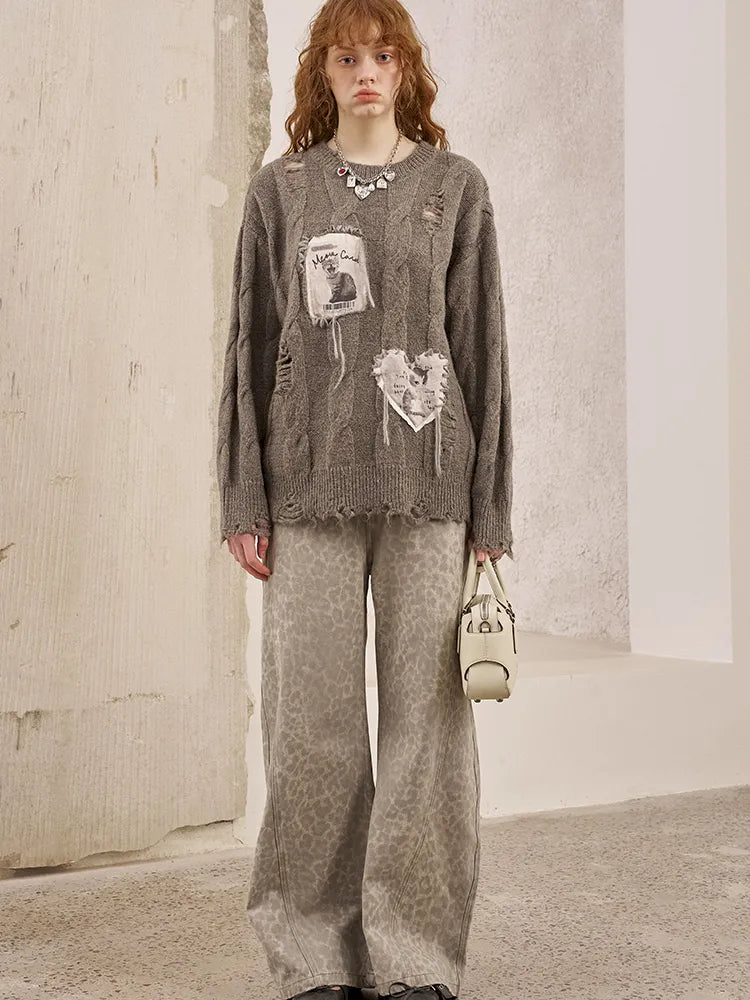 Long Sleeve Oversized Cable-Knit Pullover Sweater【s0000014051】