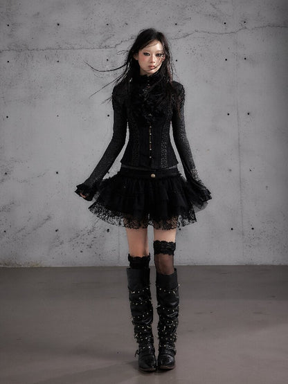 Vintage Layered Mesh Puffy Skirt【s0000019151】