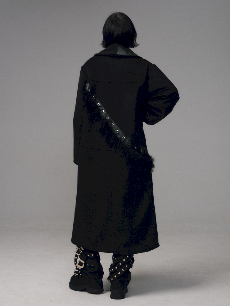 Punk Rock Heavy Print Loose Tweed Coat【s0000014705】