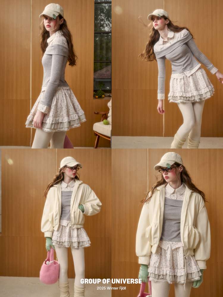 Rabbit Print Design Top Skirt【s0000014886】