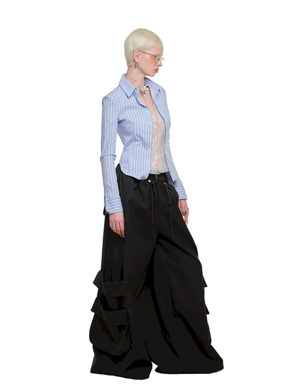 Fake Two Hook Button Slim Shirt【s0000011589】