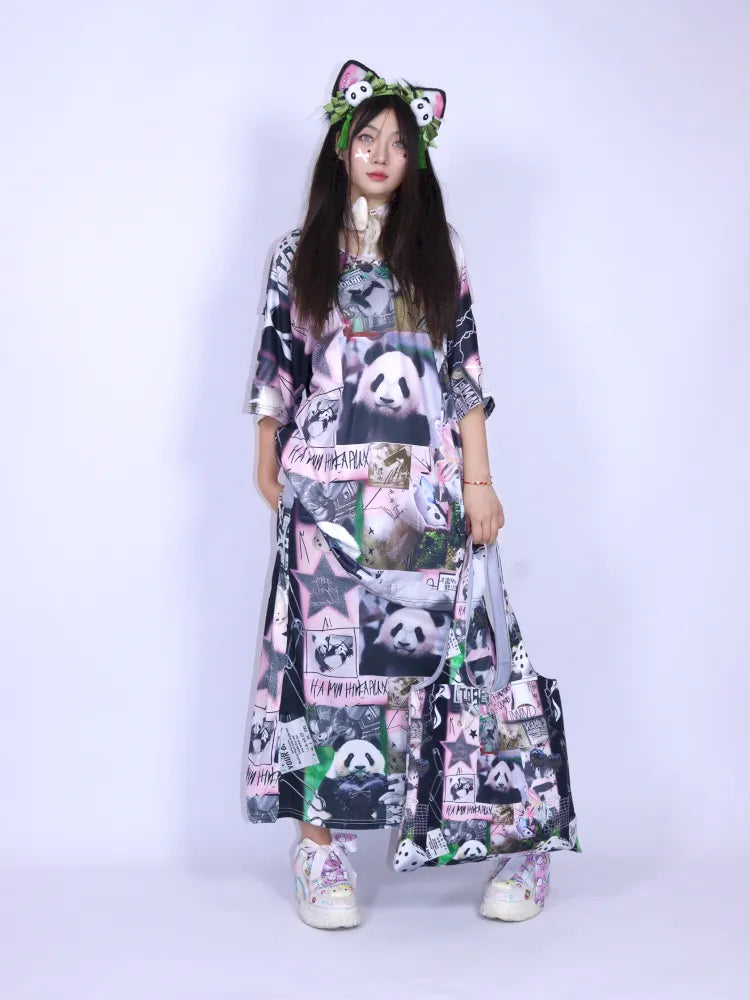 Elastic Waist Cute Print Midi Skirt【s0000013977】