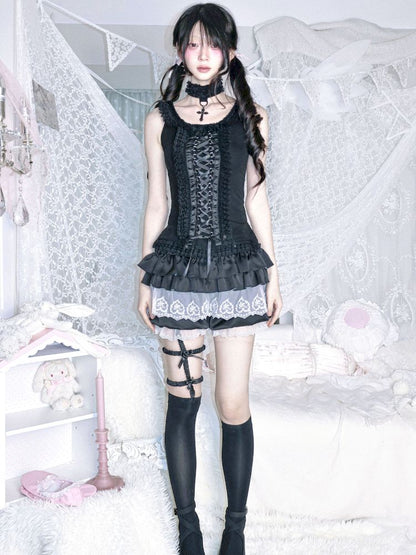 Tie-back tank top/short-sleeved shirt【s0000012692】