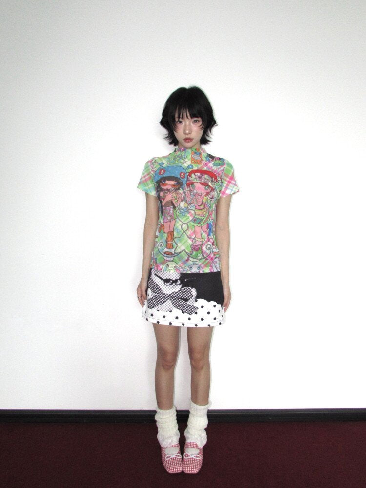 Ancient Polka Dot Star Cat Skirt【s0000018657】