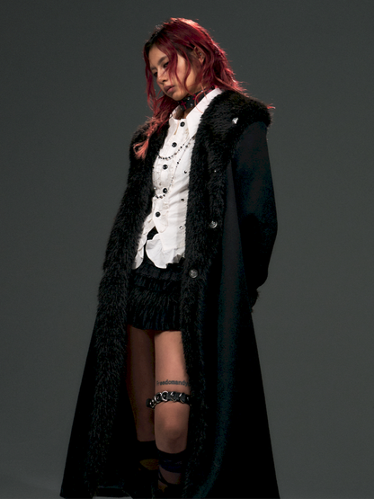 Lace Up Silhouette Tweed Coat【s0000015022】