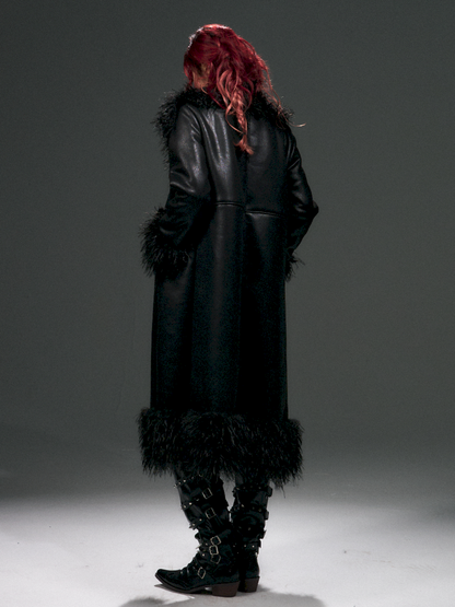 Double Breasted Fur Long Coat【s0000015021】