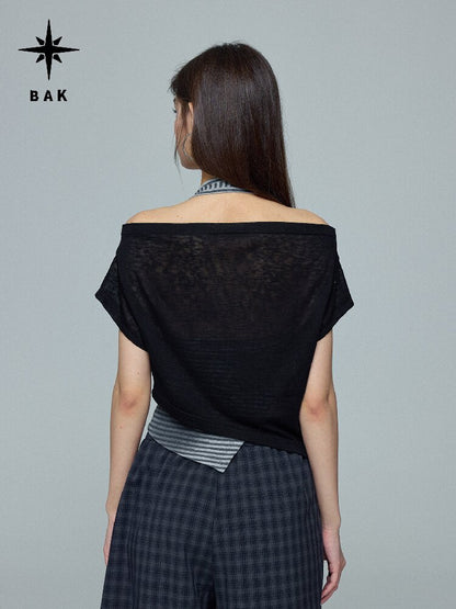 Off Shoulder Print Two Piece Top【s0000016692】