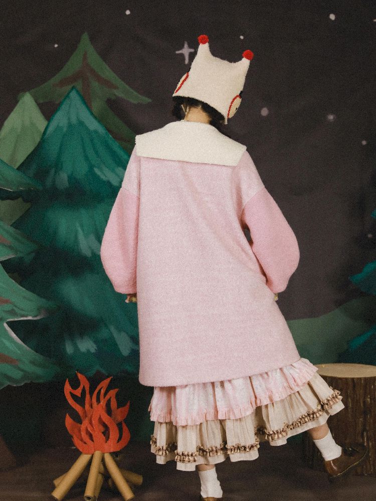 Dollhouse Embroidered Colorblocked Tweed Coat【s0000005691】