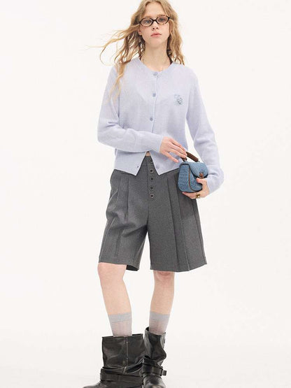 Hand-embroidered Grape Wool Cardigan【s0000015412】