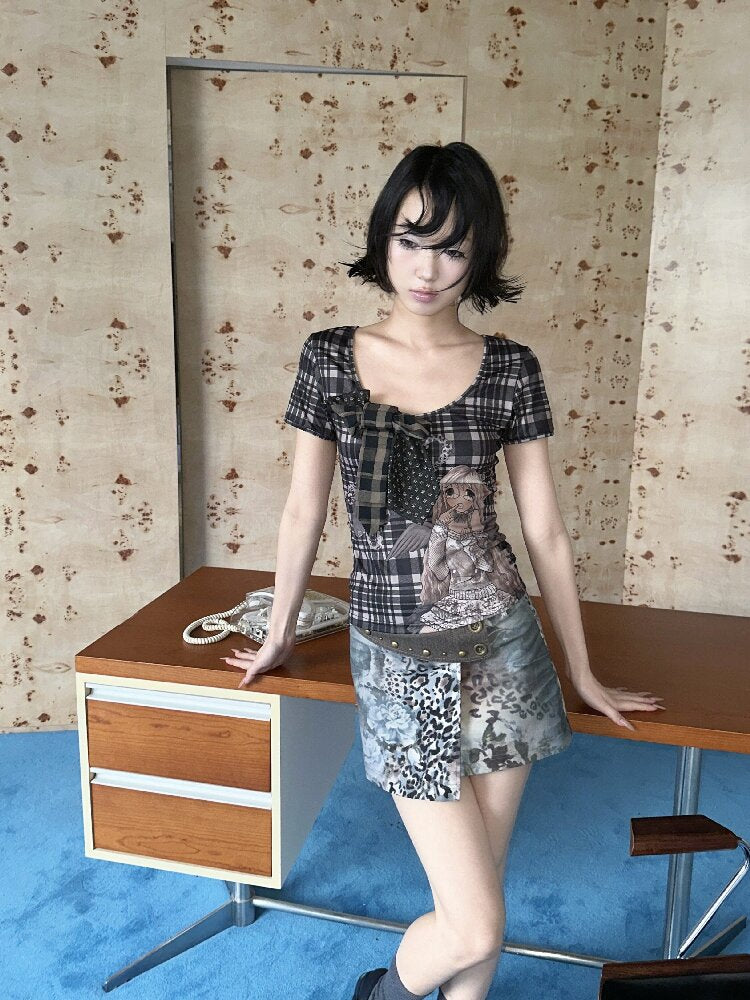 Vintage Leopard Floral Skirt【s0000018089】