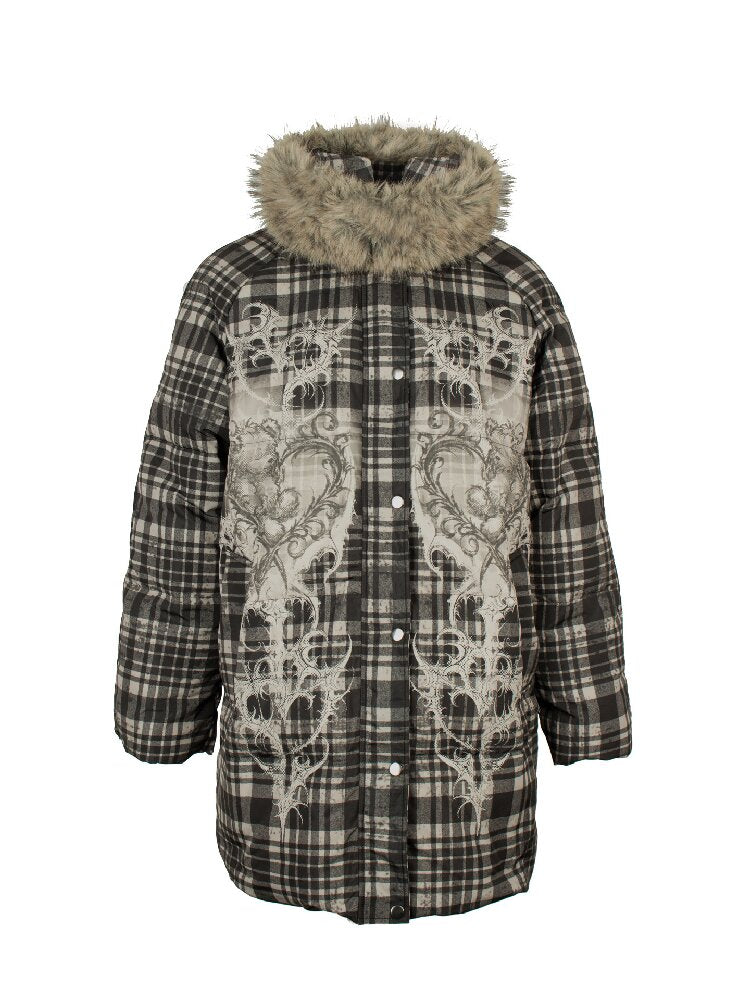 Retro Plaid Bear Love Down Jacket【s0000018077】