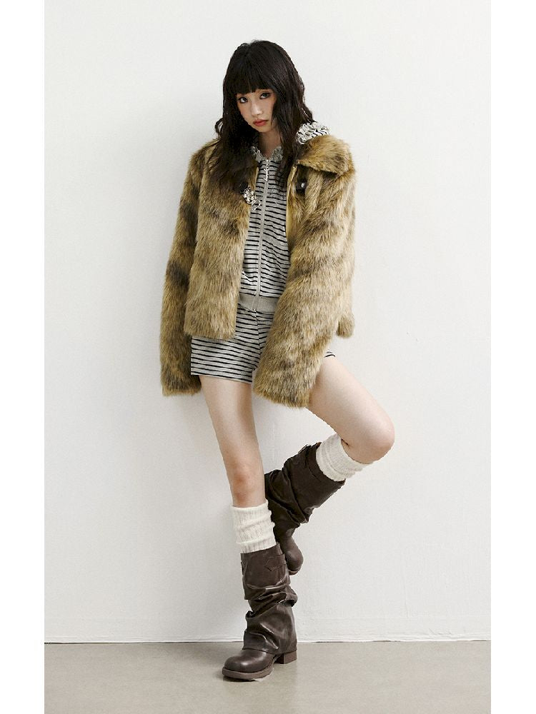 짧은 재킷 모피 코트 [S0000011426]