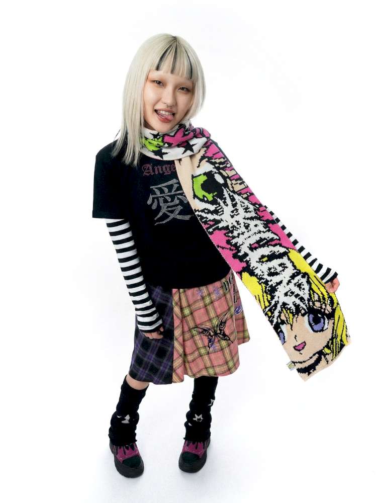2D Anime Subculture Kpop Knitted Scarves【s0000014917】