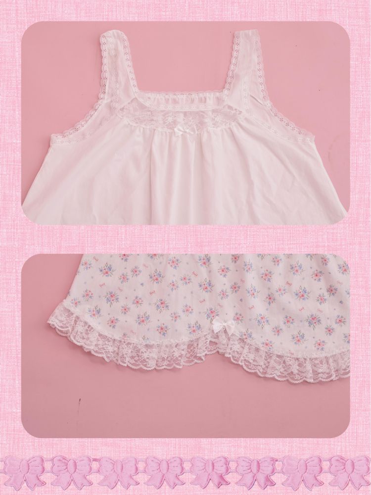 Lace petal hem smocked skirt tank dress【s0000013497】