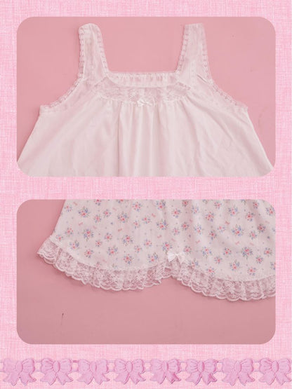 Lace petal hem smocked skirt tank dress【s0000013497】