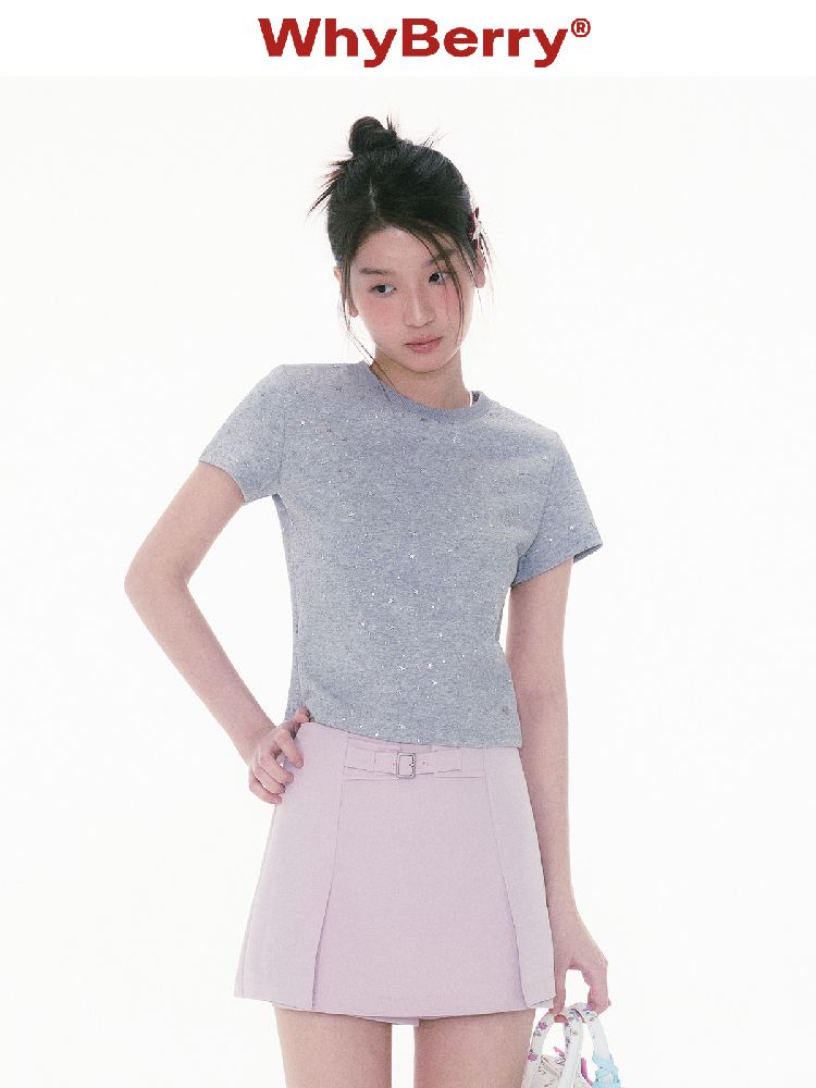 Slim Micro Loose Round Neck Tops【s0000011991】