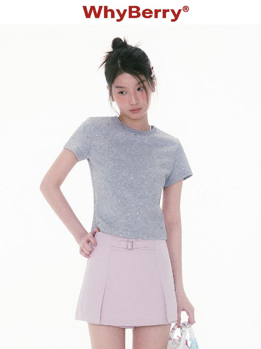 Slim Micro Loose Round Neck Tops【s0000011991】