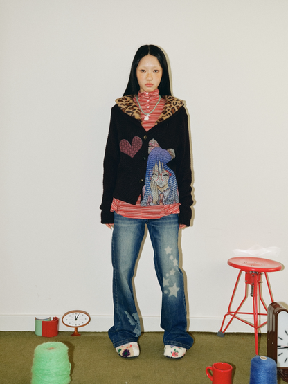 Bishoujo Print Chunky Knit Cardigan【s0000018690】