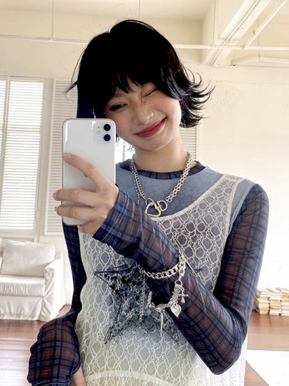 Starfish Printed Lace Hollow Out Dress【s0000012297】