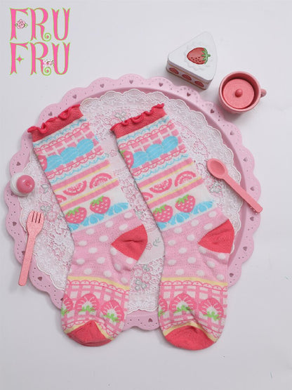 Strawberry Cake Print Summer Socks【s0000017757】