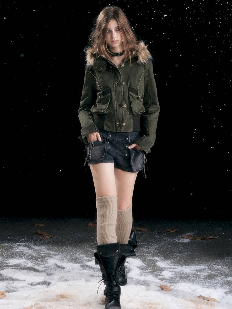 Hooded Short Cotton Jacket【s0000014432】