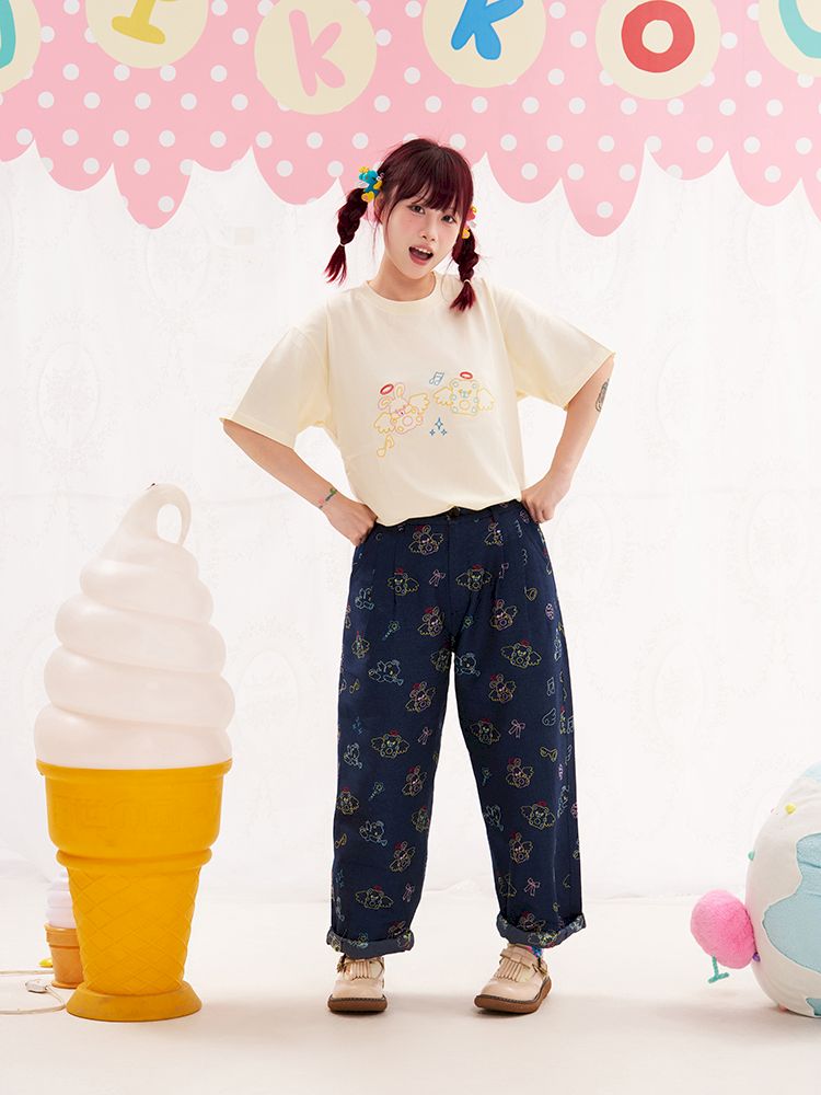 Animal Angel Embroidered T-Shirt【s0000013183】