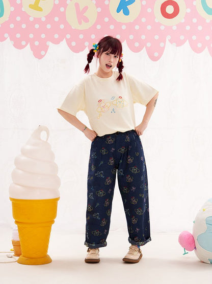 Animal Angel Embroidered T-Shirt【s0000013183】