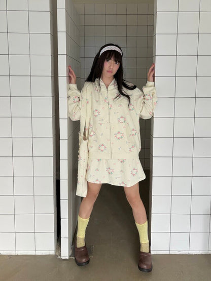 Loose Printed Hooded Sweatshirt Set【s0000019086】