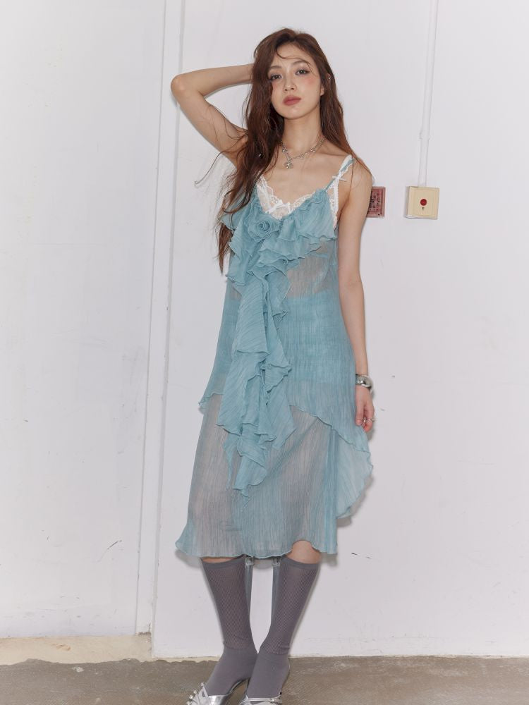 Mambo Mint Green Light Sheer Halter Skirt【s0000013226】