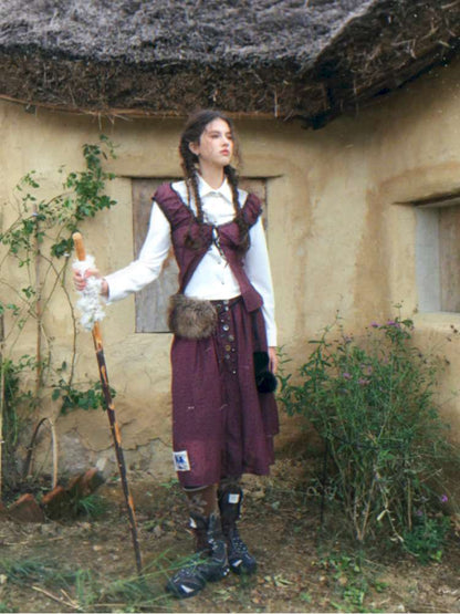 Blue Plaid Polka Dot Long Shirt【s0000014902】