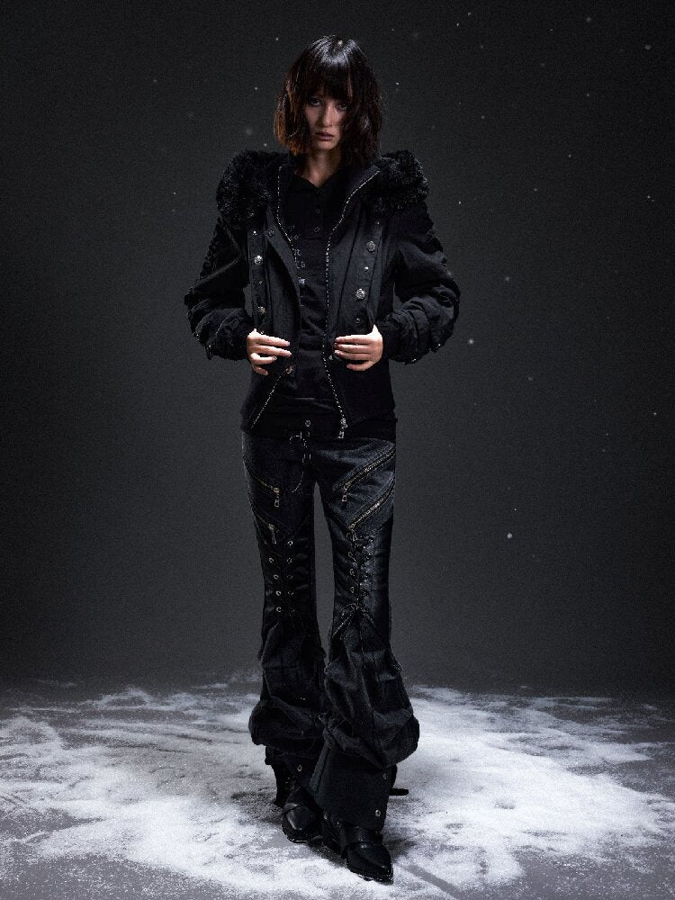 Punk Devil Hooded Eco Fur Coat【s0000019297】