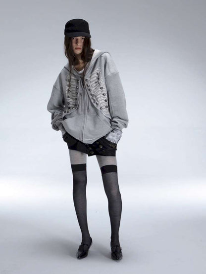 Classic Napoleon Embroidered Hooded Zipper【s0000014711】