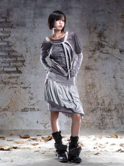 High-Stretch Printed Rhinestone Knit Top【s0000014490】