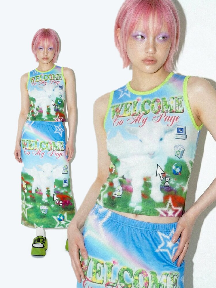 American Print Stretch Slim Vest【s0000016698】