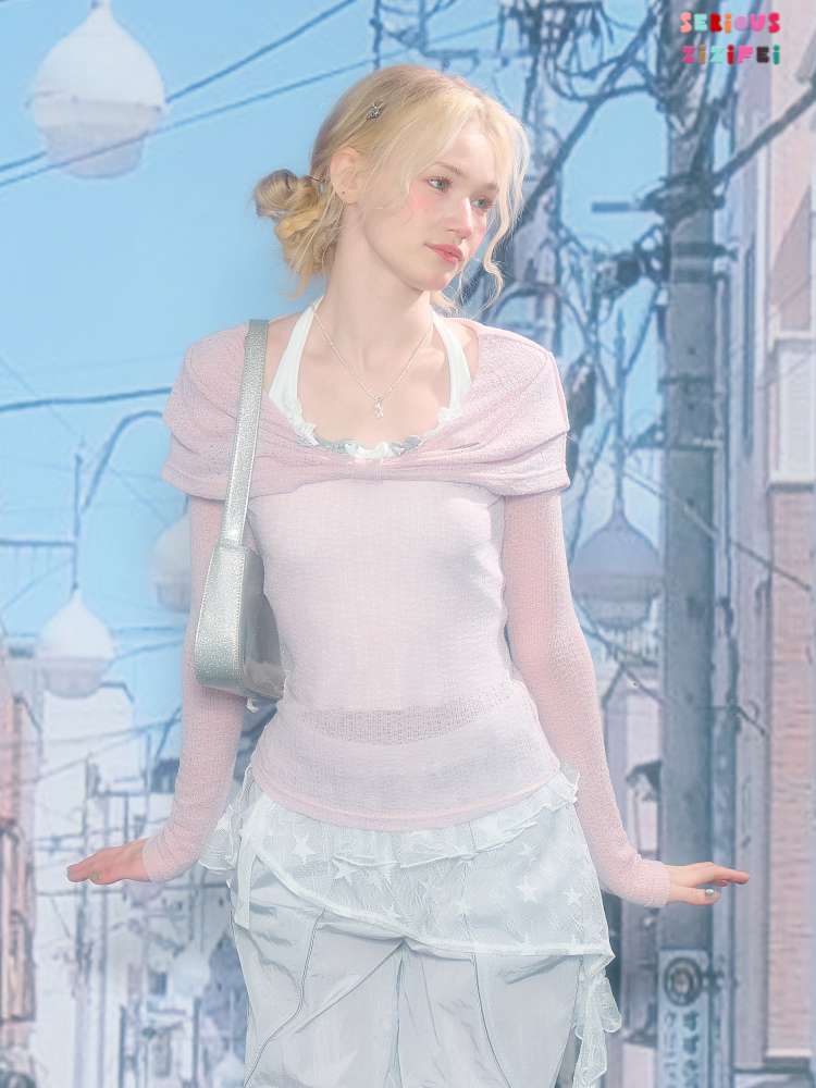 Soft Cloud Knot Slim Knitted Top【s0000015426】