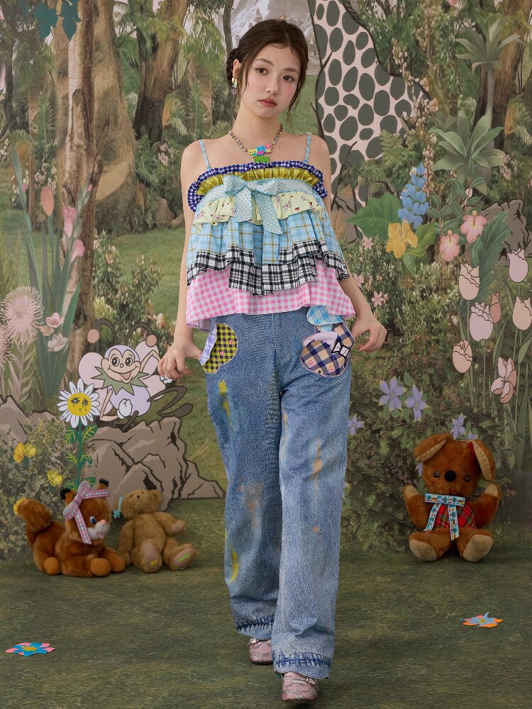 Plaid Bow Camisole Tank Skirt【s0000017118】
