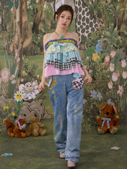 Plaid Bow Camisole Tank Skirt【s0000017118】