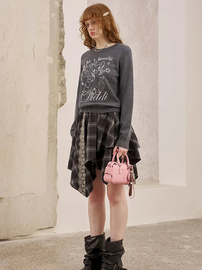 Kitten Crewneck Oversized Sweater Knit Top【s0000014065】
