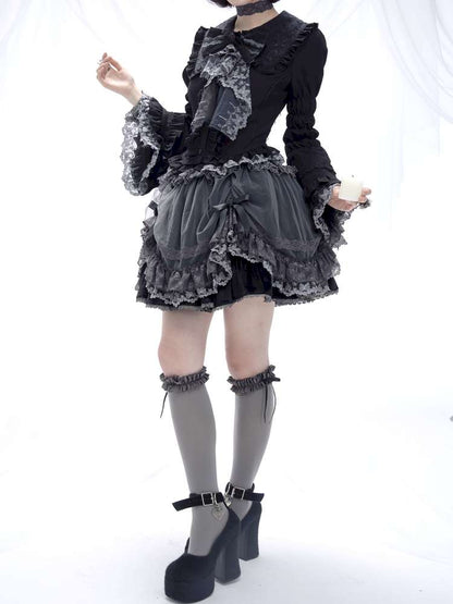 Dark Lolita Lace Mesh Sundress Dress【s0000014684】