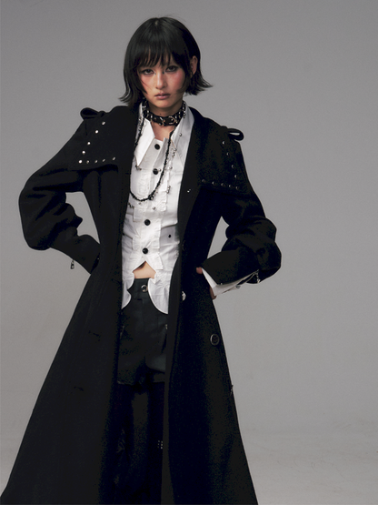 Dark A-Line Temperament Wool Coat【s0000014707】