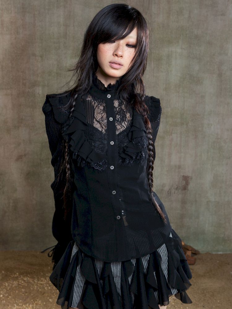 Chiffon Thin Sheer Top【s0000012653】