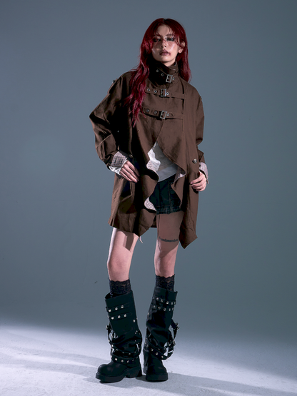 Lapel Mid-Length Silhouette Trench Coat【s0000013689】
