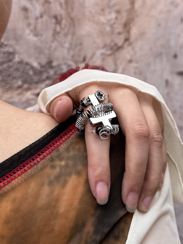 Hardcore Punk Design Closed Ring【s0000018890】