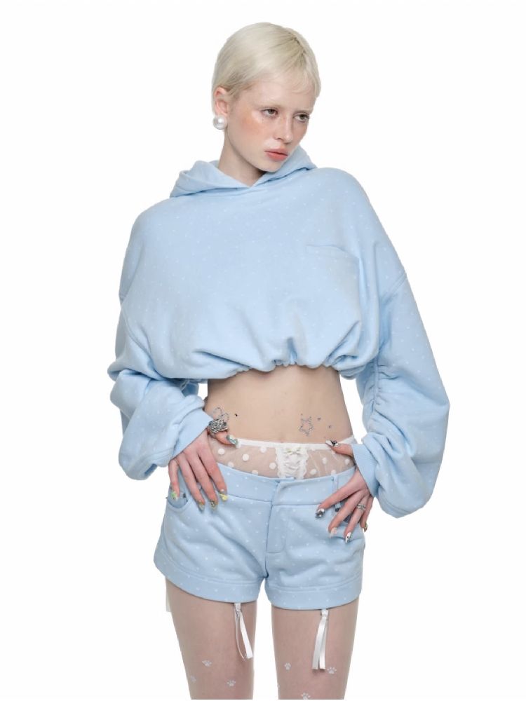Cat Ears Short Heavyweight Hooded Sweatshirt【s0000011584】