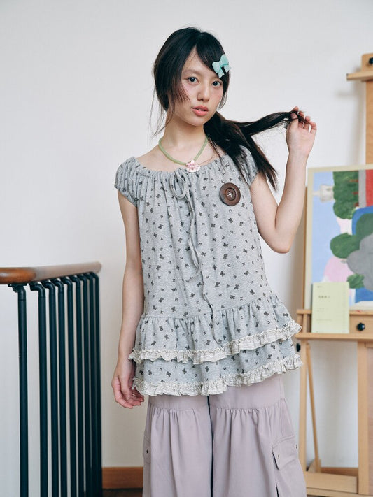 Patchwork Print Polo T-Shirt Top【s0000018716】